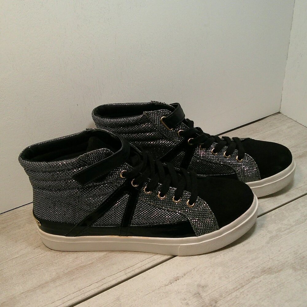 Juicy Couture Hester Black and Silver Y2k High Top Sneakers Size 9.5